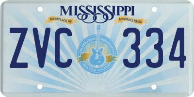 MS license plate ZVC334