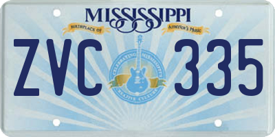 MS license plate ZVC335