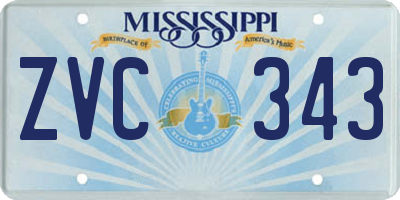MS license plate ZVC343