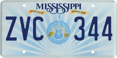 MS license plate ZVC344