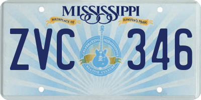 MS license plate ZVC346