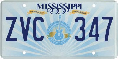 MS license plate ZVC347