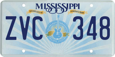 MS license plate ZVC348
