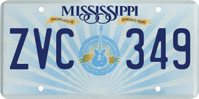MS license plate ZVC349