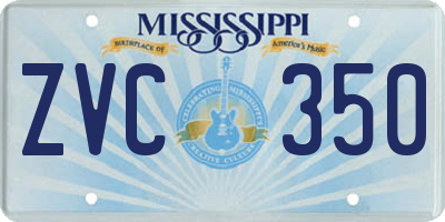 MS license plate ZVC350