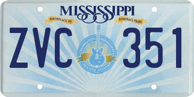 MS license plate ZVC351