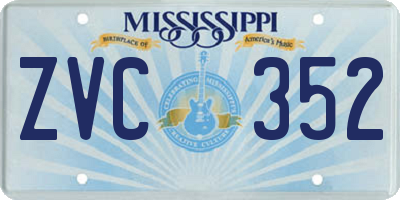 MS license plate ZVC352
