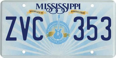 MS license plate ZVC353