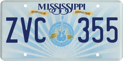 MS license plate ZVC355