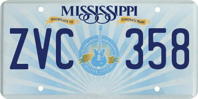 MS license plate ZVC358