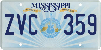 MS license plate ZVC359