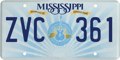 MS license plate ZVC361