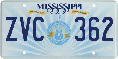 MS license plate ZVC362