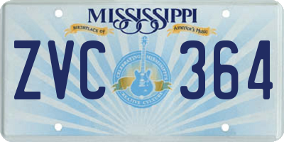 MS license plate ZVC364