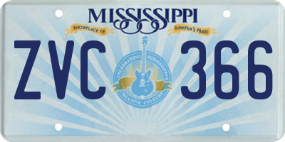 MS license plate ZVC366