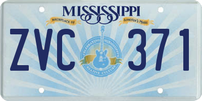 MS license plate ZVC371