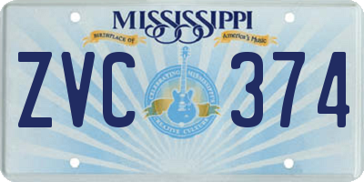 MS license plate ZVC374