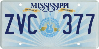 MS license plate ZVC377