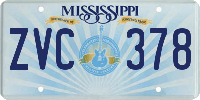 MS license plate ZVC378