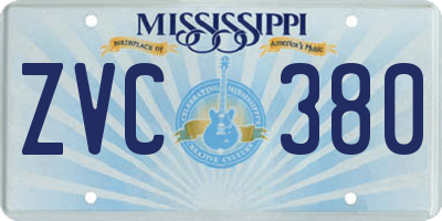MS license plate ZVC380