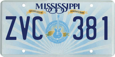MS license plate ZVC381