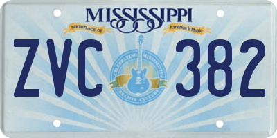MS license plate ZVC382