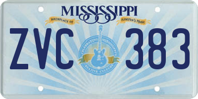 MS license plate ZVC383