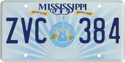 MS license plate ZVC384