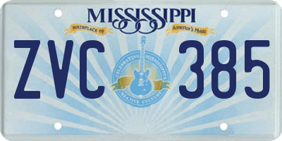 MS license plate ZVC385