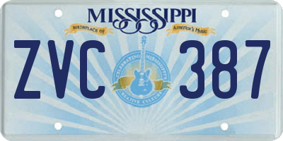 MS license plate ZVC387
