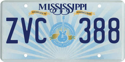 MS license plate ZVC388