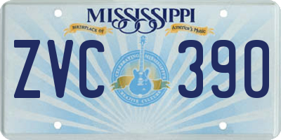 MS license plate ZVC390