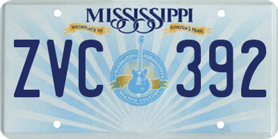 MS license plate ZVC392