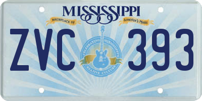 MS license plate ZVC393