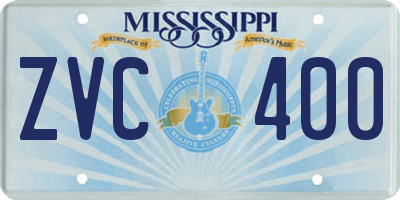 MS license plate ZVC400