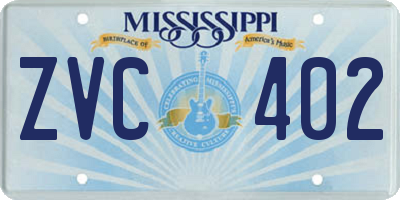 MS license plate ZVC402