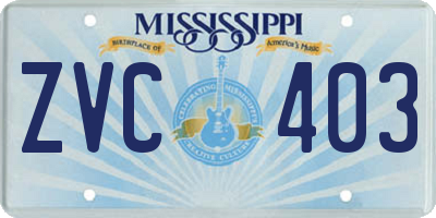 MS license plate ZVC403