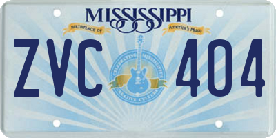 MS license plate ZVC404