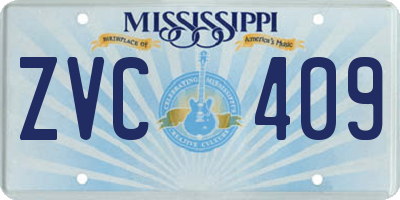 MS license plate ZVC409