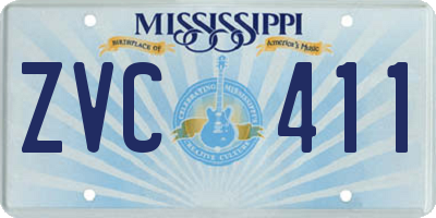 MS license plate ZVC411