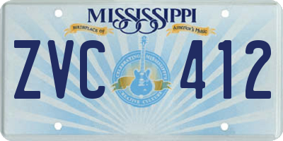 MS license plate ZVC412