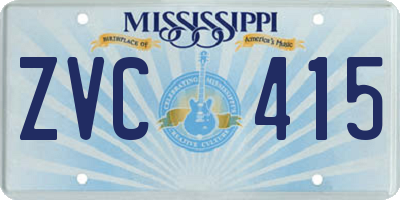 MS license plate ZVC415