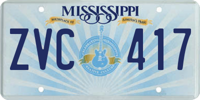 MS license plate ZVC417