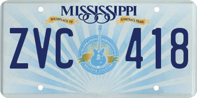 MS license plate ZVC418