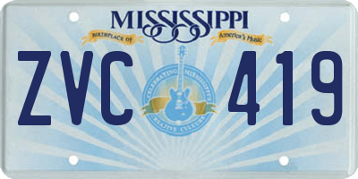 MS license plate ZVC419