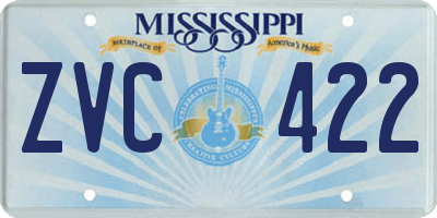 MS license plate ZVC422