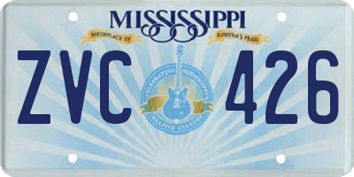 MS license plate ZVC426