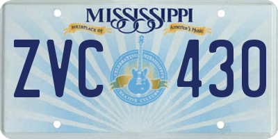 MS license plate ZVC430
