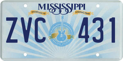 MS license plate ZVC431