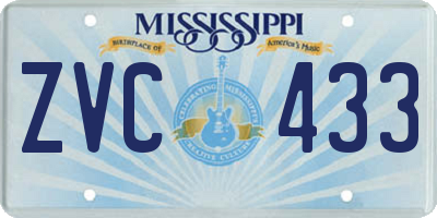 MS license plate ZVC433